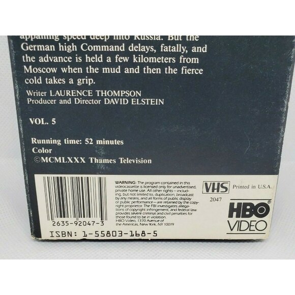 The World at War Barbarossa VHS 1941 Story Of WW2 Narrated By Laurence Olivier - Picture 5 of 6